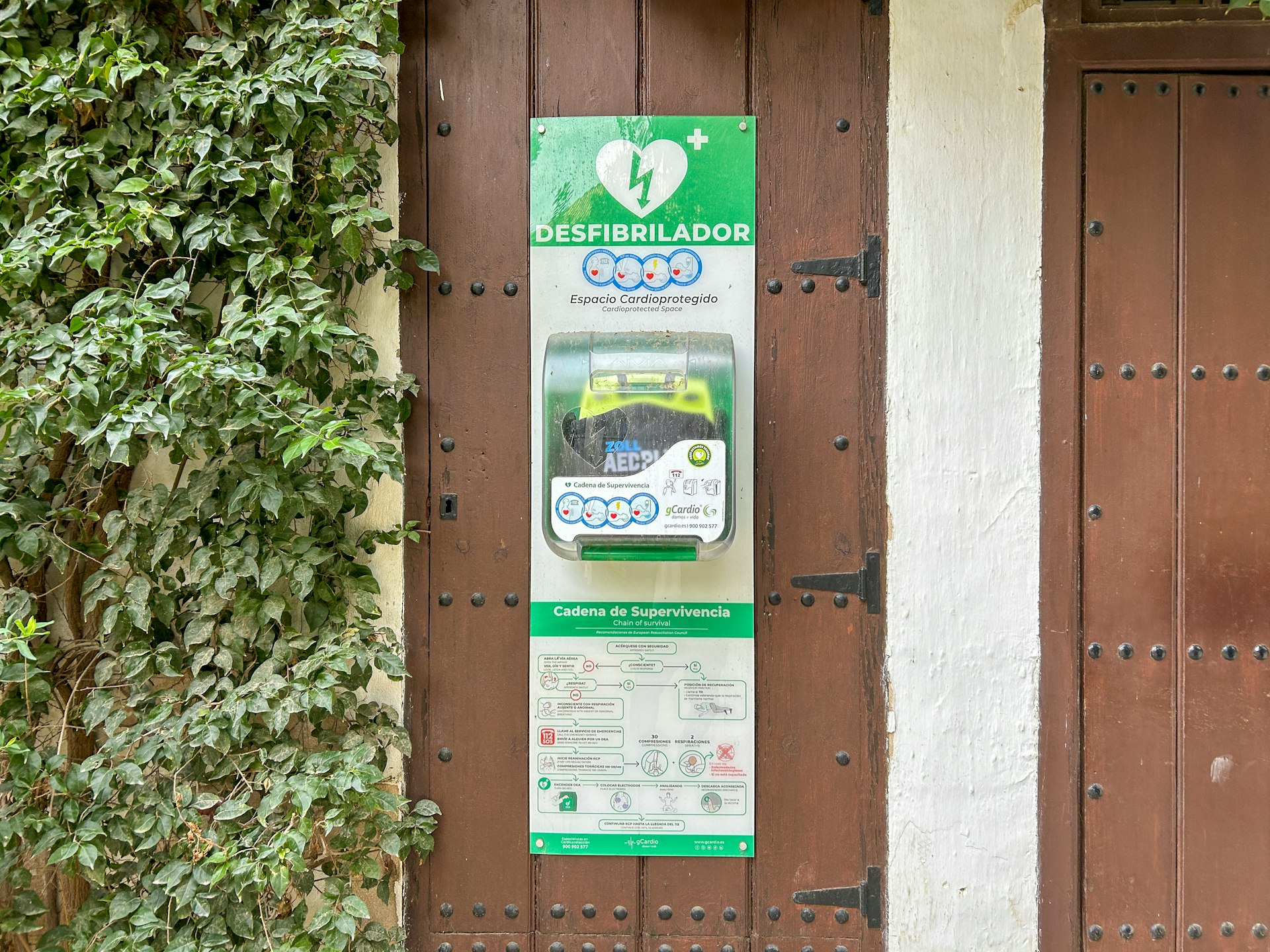 a door with a sign hanging on it