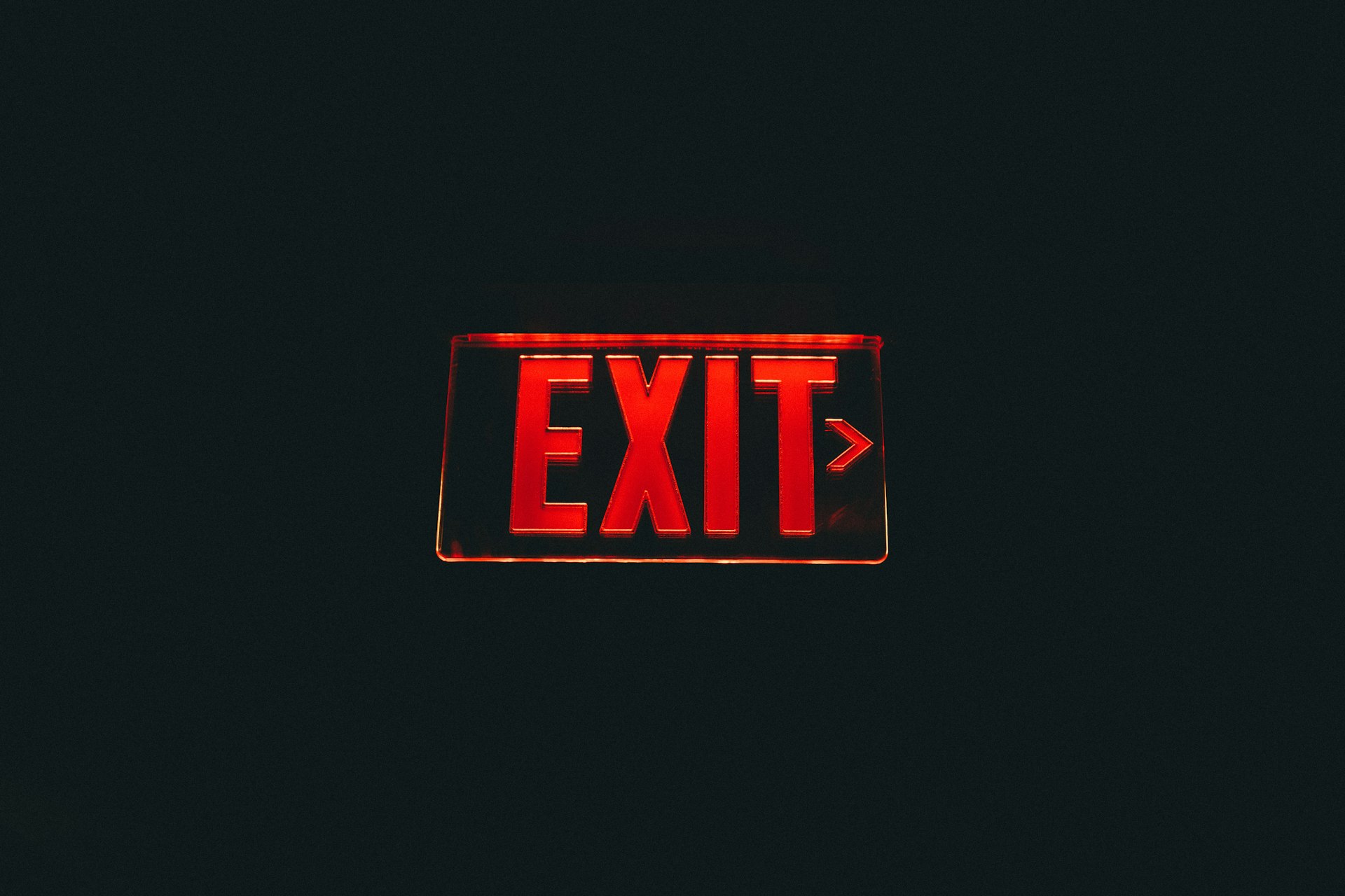 red Exit signage